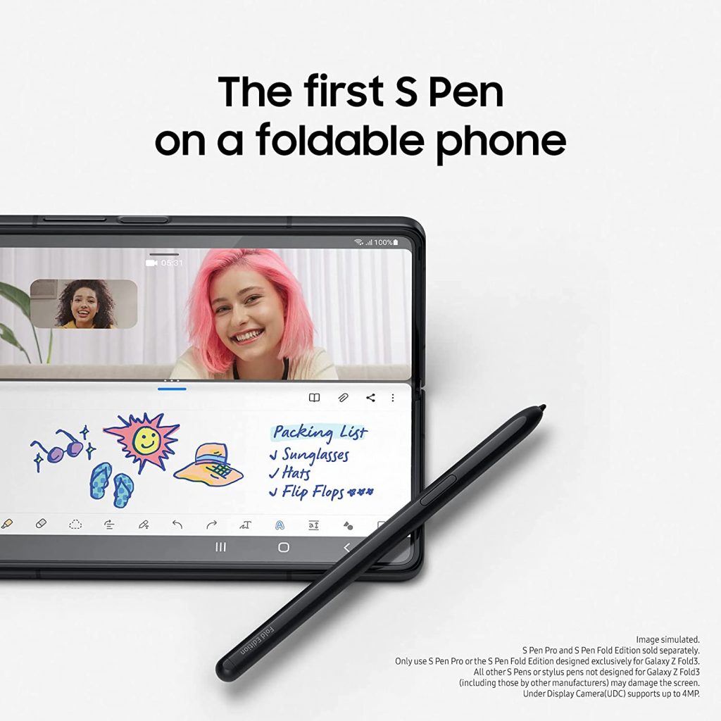 Samsung Galaxy Z Fold3 5G S-Pen Support