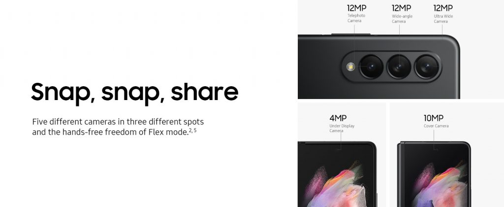 Samsung Galaxy Z Fold3 5G 2021 Cameras