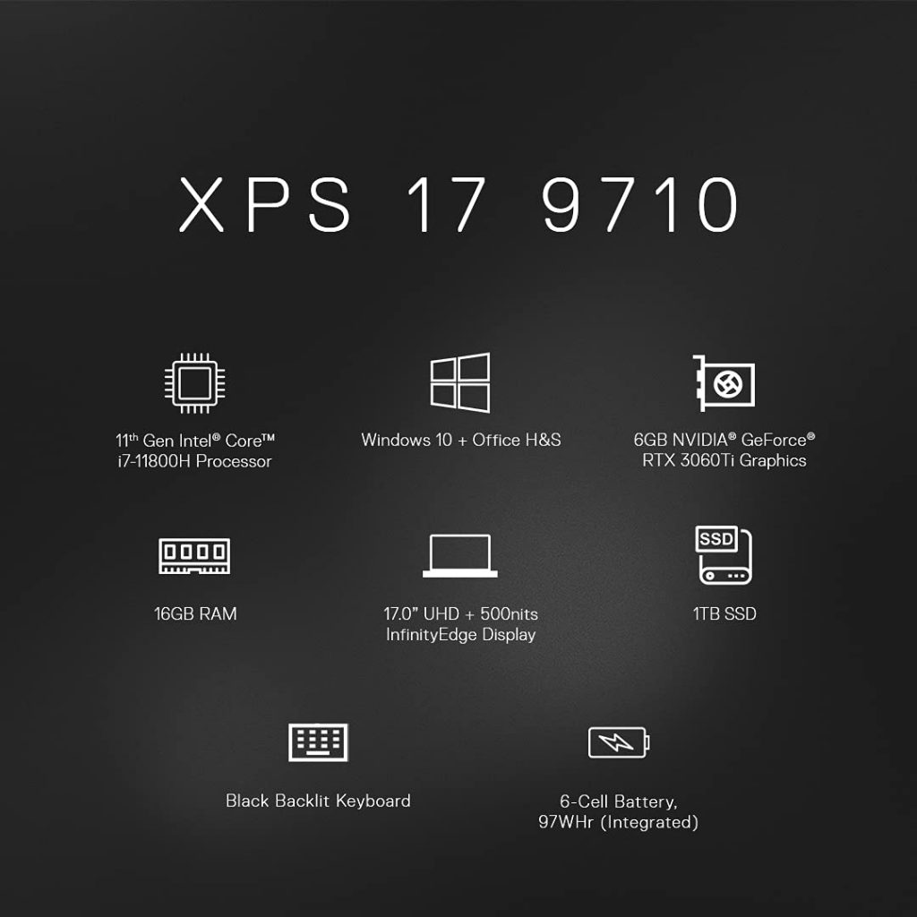 Dell 2021 XPS 17 9710 D560056WIN9S specs