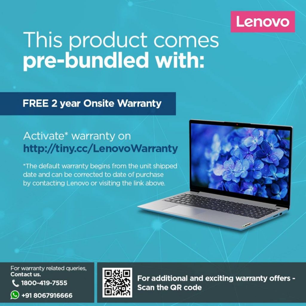 Lenovo Ideapad 3 82KT00GLIN warranty