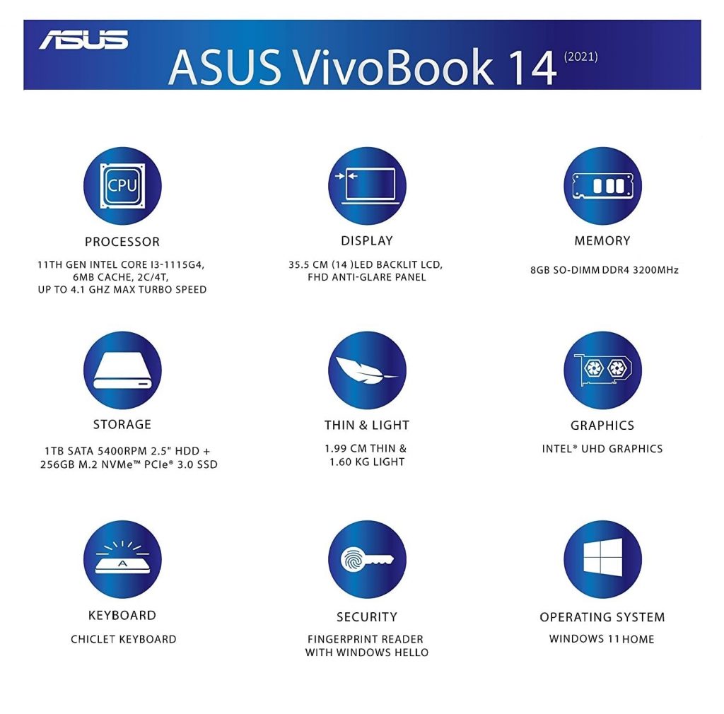 ASUS VivoBook 14 X415EA EB372WS specs 1
