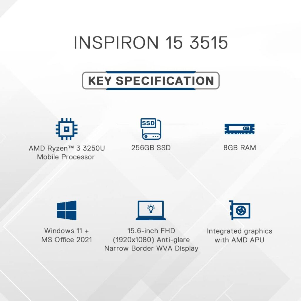 Dell 15 Inspiron 3515 D560707WIN9S Specs