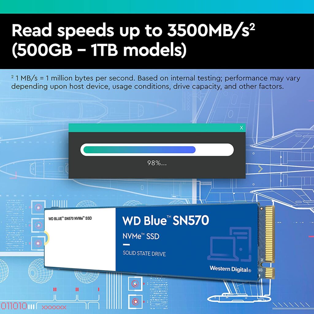 Western Digital WD Blue SN570 SSD read write speeds
