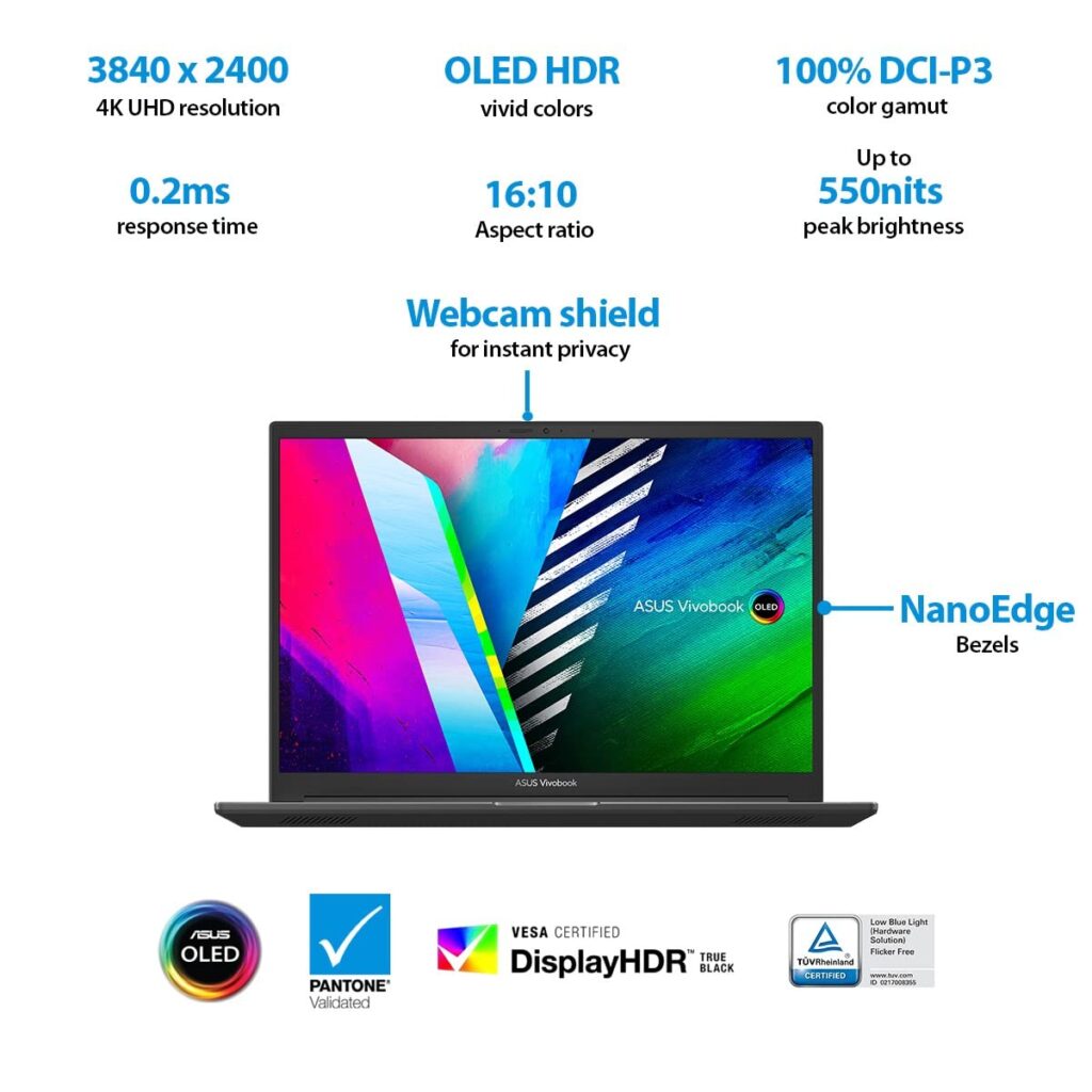 ASUS Vivobook Pro 16X OLED M7600QE L2058WS display specs