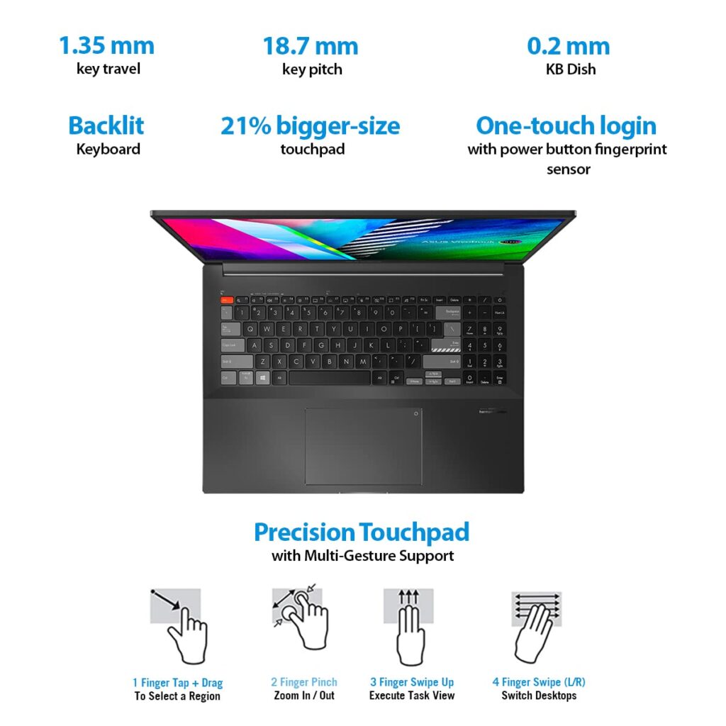 ASUS Vivobook Pro 16X OLED M7600QE L2058WS keyboard specs