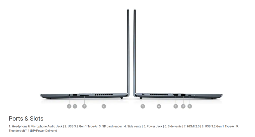 Dell Inspiron 16 Plus Laptop ICC-C587508WIN8 ports