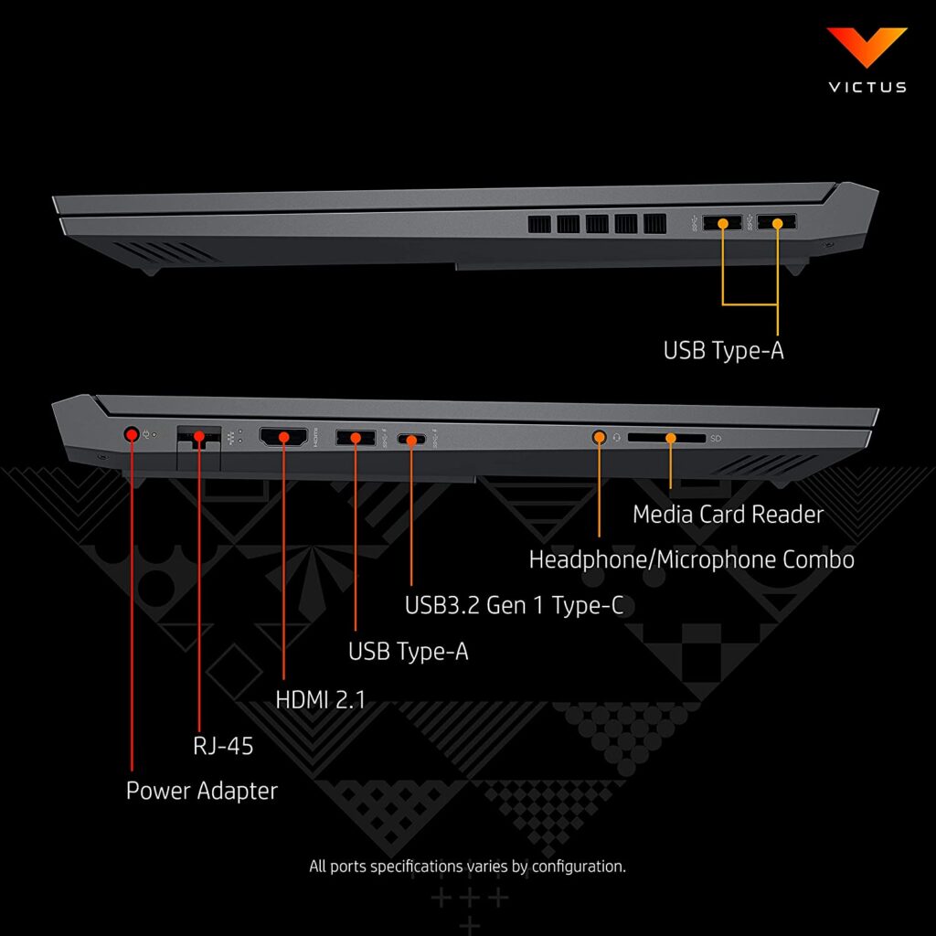 HP Victus 16-e0350ax ports