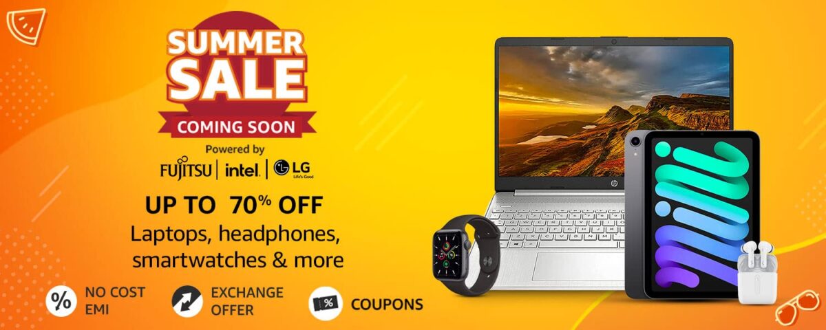 Amazon Summer Sale 2022 Offers List – up to 70% OFF on Laptops, Mobiles, Headphones, Smartwatches etc
