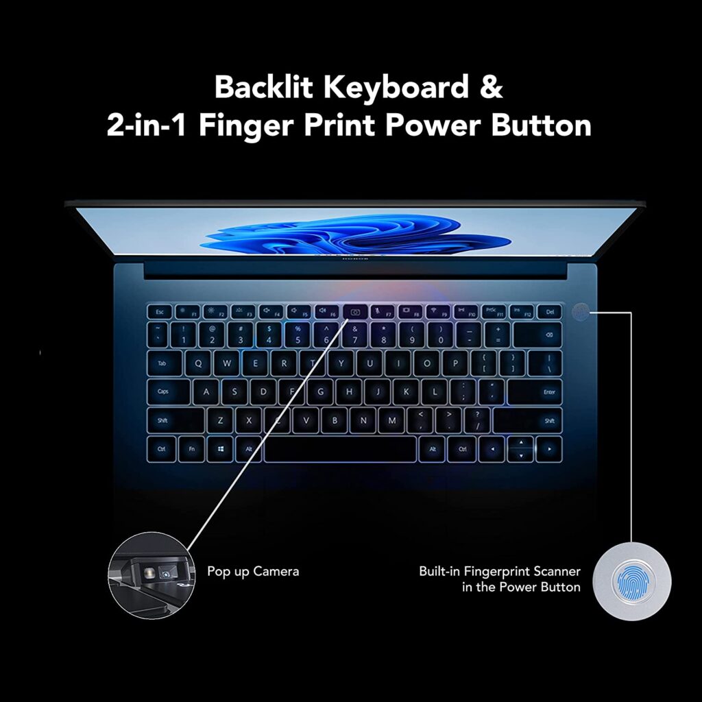 HONOR MagicBook X 14, X 15 Keyboard and Webcam