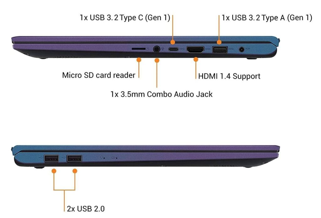 ASUS VivoBook 15 2022 X512DA BQ313WS ports