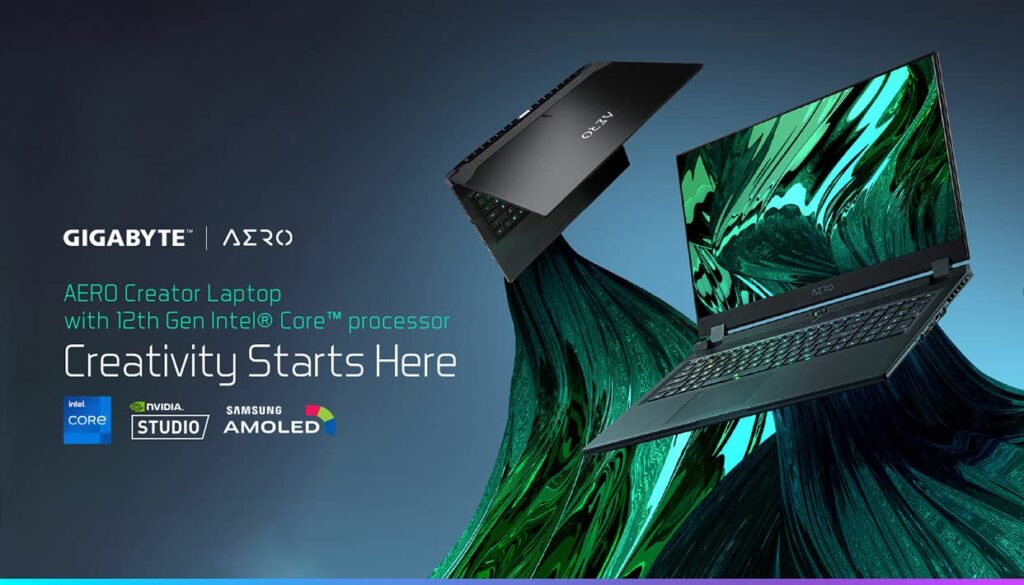 Gigabyte 2022 12th Gen Intel Laptops Aero