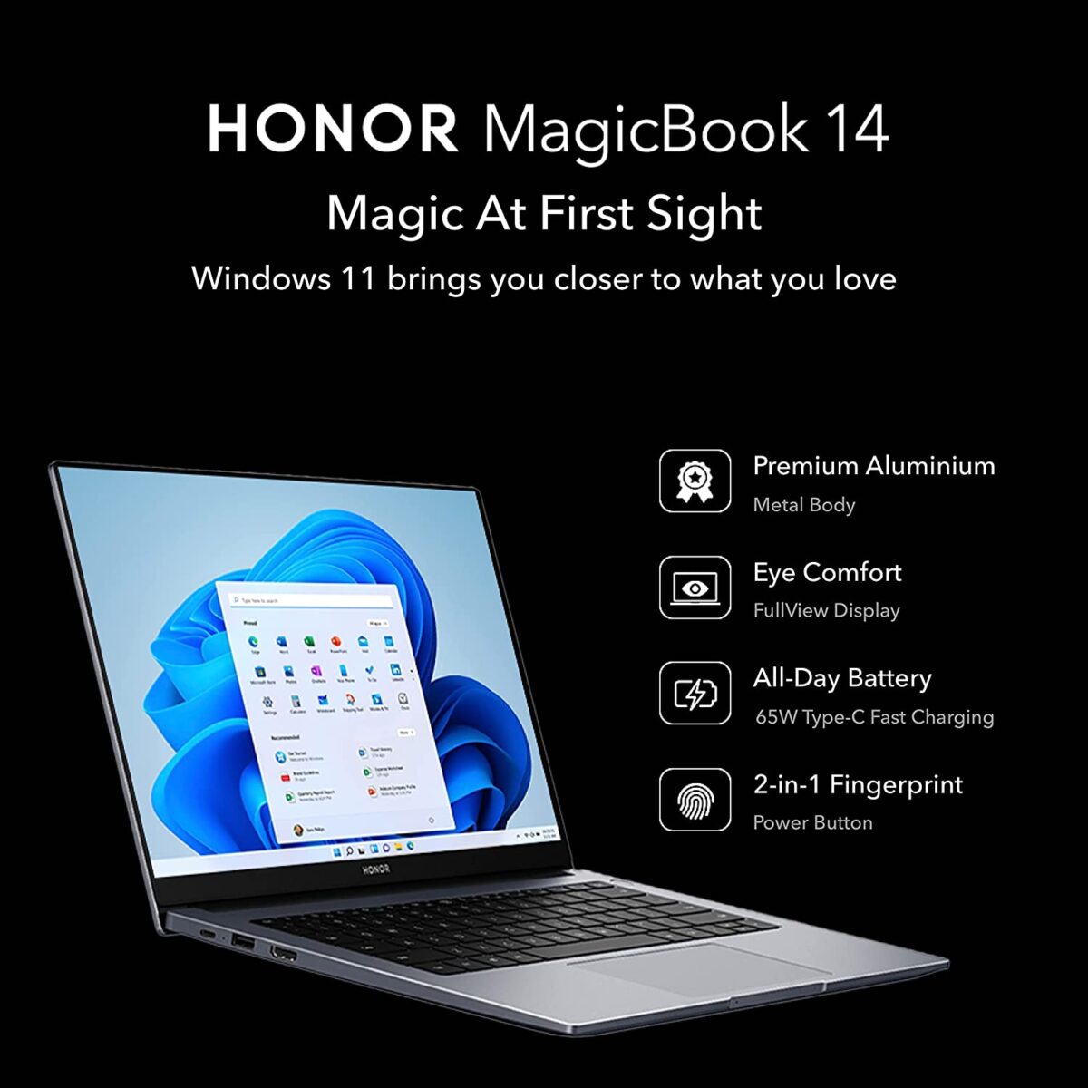 Honor MagicBook 14 NobelM-WFQ9AHNE Ryzen 5 5500U 16GB ram 512GB SSD Laptop Launched in India