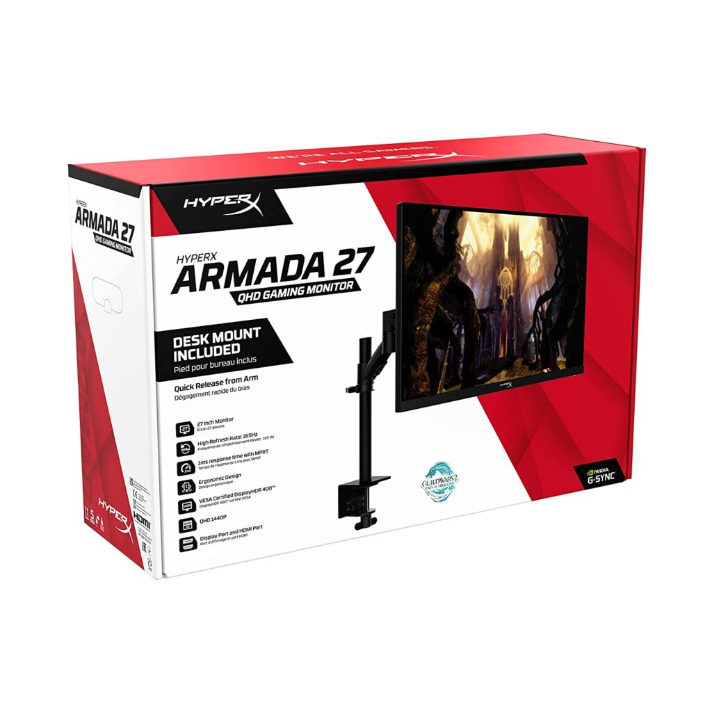 HyperX Armada 27 QHD Gaming Monitor 64V70AAACJ box