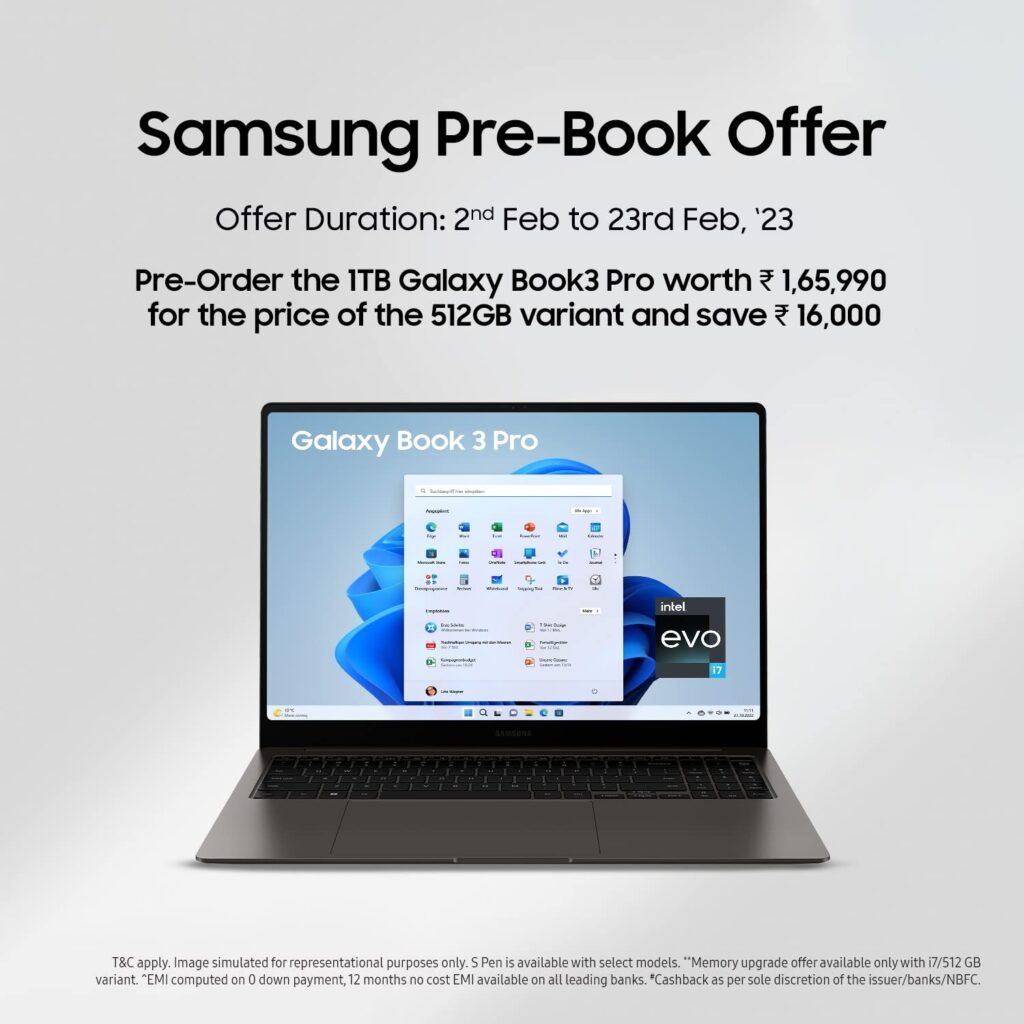 Samsung Galaxy Book3 Pro offer