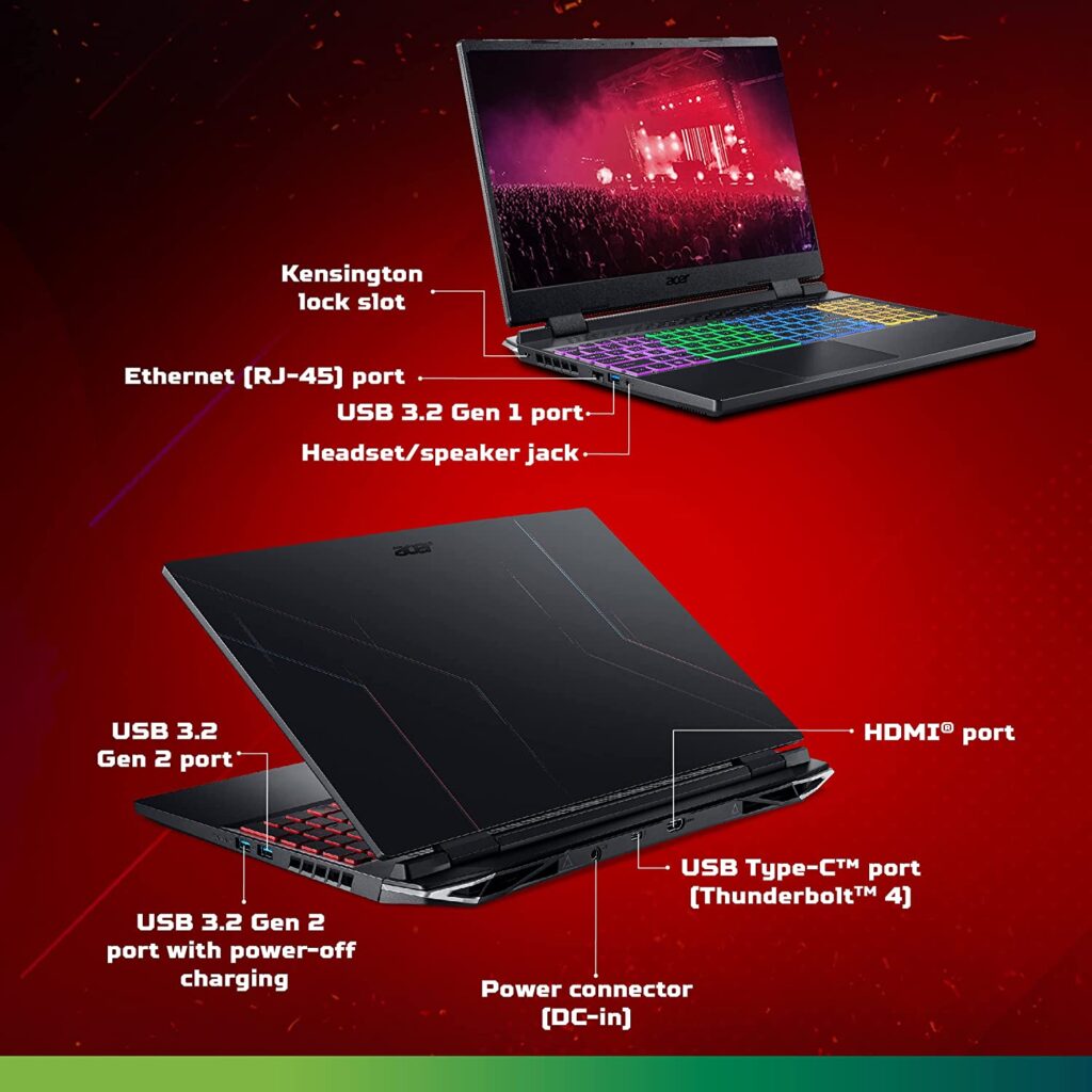 Acer Nitro 5 AN515 47 Gaming Laptop ports