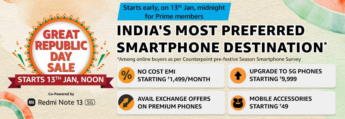 Amazon.in Great Republic Day 2024 sale Mobile offers