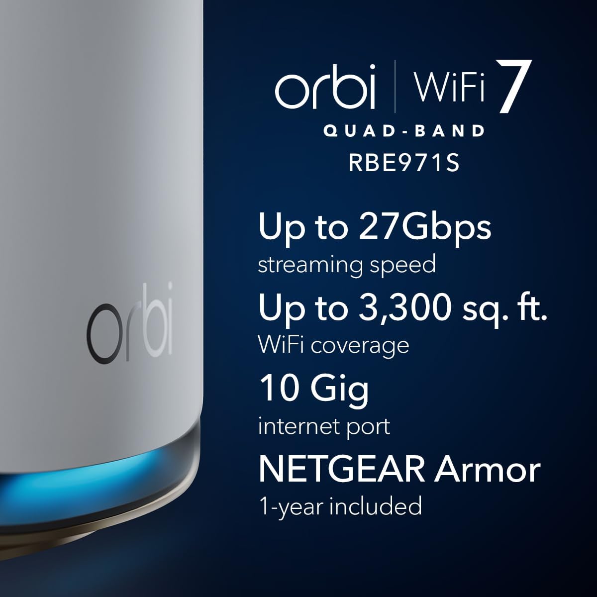 ‎NETGEAR Orbi 970 Series Quad-Band WiFi 7 Mesh Router ( RBE971S-100NAS ) launched in the US