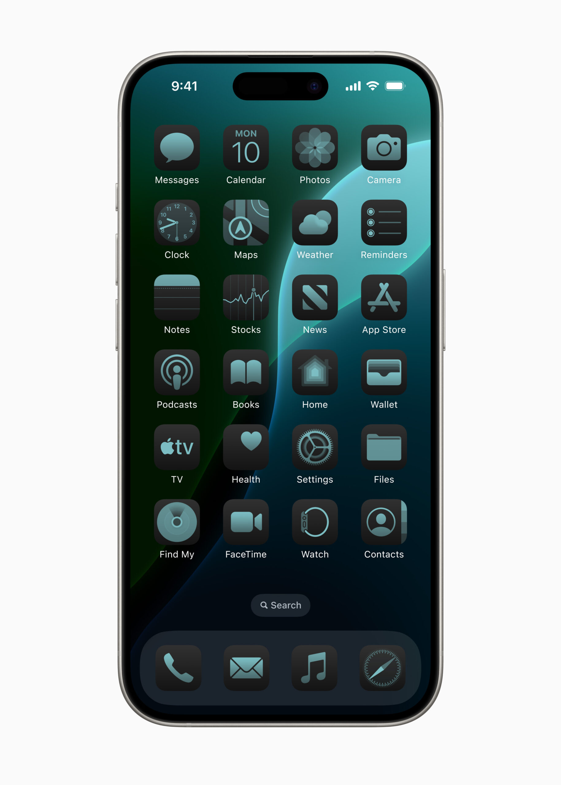 Apple WWDC24 iOS 18 Home Screen dark effect tinted green 240610 scaled