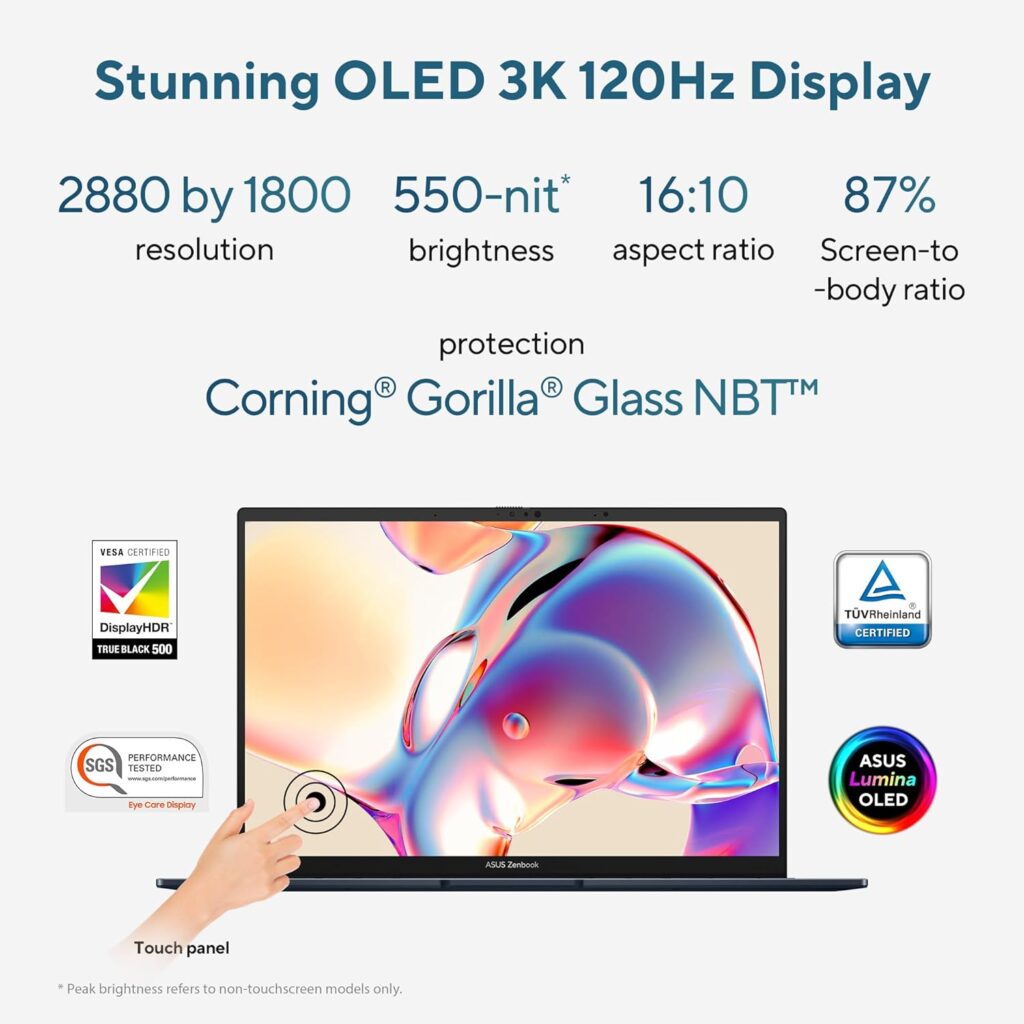 ASUS Zenbook 14 OLED UX3405MA PZ552WS display specs