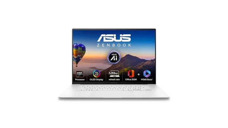 ASUS Zenbook S16,16" Touch Screen,3K OLED,AMD Ryzen AI 7 Octa Core 350,Copilot+ AI PC(24GB/1TB/AMD Radeon iGPU/Windows 11/M365 Basic(1Year)*/Office Home 2024/Scandinavian White/1.5 Kg)UM5606KA-RJ108WS