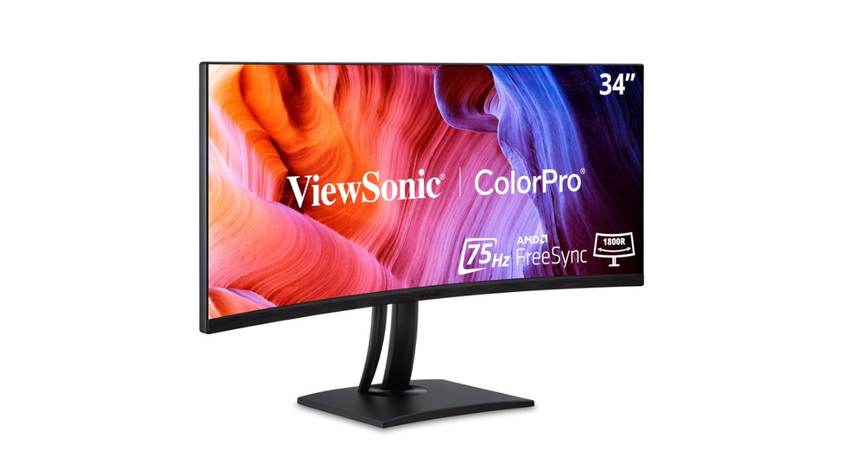 ViewSonic VP3456A 34-inch UWQHD curved monitor with VA panel, 100% sRGB, Pantone Validated, 99W USB-C, KVM switch – available on Amazon India at Rs 54,350
