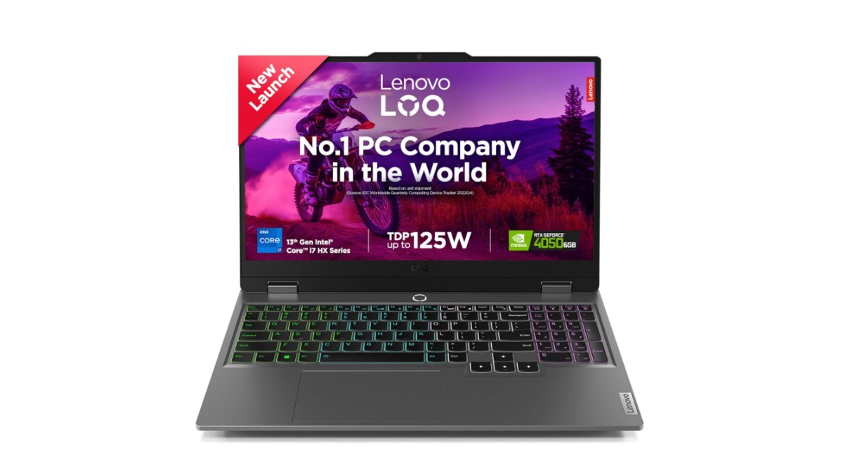 Lenovo LOQ 15IRX9 83DV01FYIN gaming laptop in Luna Grey with 15.6-inch FHD 144Hz display, Intel Core i7-13645HX, NVIDIA RTX 4050 6GB, 16GB DDR5, 512GB SSD, Windows 11 Home – available on Amazon India at Rs 1,17,990