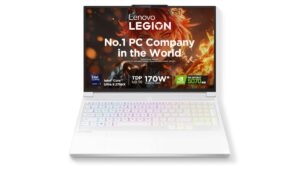 Lenovo Legion 7 16IAX10 83KY001GIN AI gaming laptop in Glacier White with 16-inch WQXGA OLED 240Hz display, Intel Core Ultra 9 275HX, NVIDIA RTX 5070 8GB GDDR7, 32GB DDR5, 1TB SSD, Windows 11 Home – available on Amazon India at Rs 2,63,490