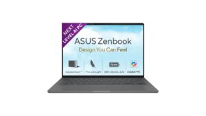 ASUS Zenbook A14 2026 UX3407NA-QD226WS Copilot+ AI laptop in Iceland Gray with 14-inch FHD+ OLED display, Snapdragon X2 Elite 18-core processor, 16GB LPDDR5X, 512GB SSD, Ceraluminum chassis, weighs 0.99 kg – pre-order on Amazon India at Rs 1,75,990