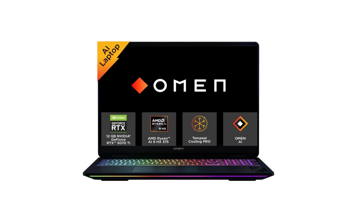 HP OMEN 16 Max ak0070ax (C1NZ6PA) gaming laptop in Shadow Black with AMD Ryzen AI 9 HX 375, RTX 5070 Ti 12GB GDDR7, 16-inch 2K 165Hz IPS display – available on Amazon India at Rs 2,69,999