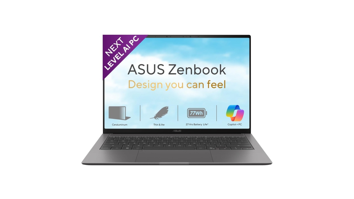 ASUS Zenbook S14 (2026) UX5406AA-SU361WS laptop in Antrim Gray with 14-inch 3K OLED touchscreen, Intel Core Ultra 7 355, 16GB RAM, 512GB SSD – available on Amazon India at Rs 1,79,990