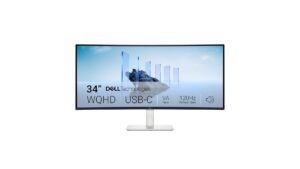 Dell S3425DW 34-inch USB-C curved monitor in Ash White with UW-QHD 3440x1440 VA panel, 120Hz refresh rate, 65W USB-C – available on Amazon India at Rs 42,899