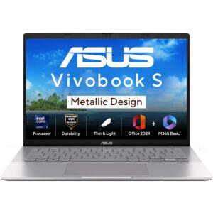 [ Amazon India | Launch Price: Rs 94,926 ] ASUS Vivobook S14 S3407CA-LY084WS Laptop | Specs: Intel Core Ultra 7 255H (16GB DDR5 / 512GB SSD / 14-inch WUXGA 300 Nits 60Hz / Intel Arc iGPU / Windows 11 Home / MSO 365 Basic 1Yr + Office Home 2024 / Cool Silver / 1.40 Kg)