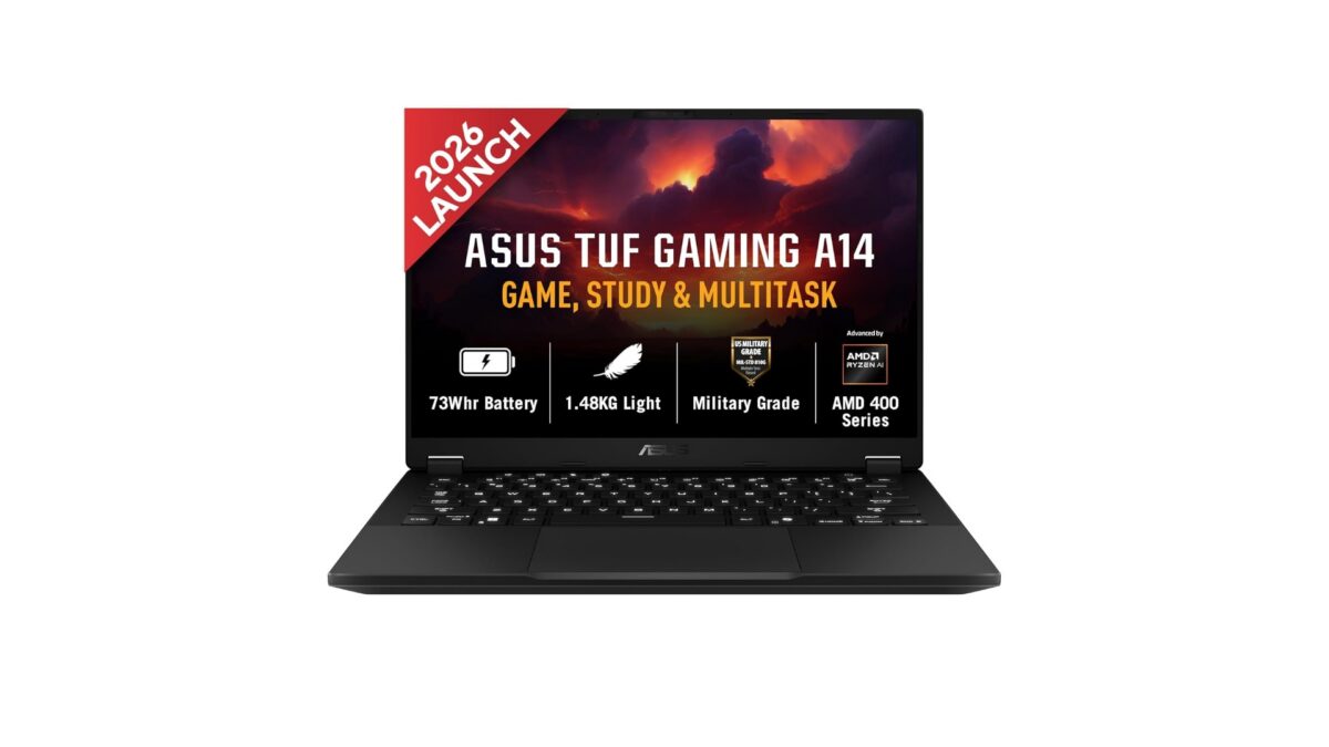 ASUS TUF A14 FA401GM-RG038WS gaming laptop in Jaeger Gray with 14-inch 2.5K WQXGA display, AMD Ryzen AI 9 465 processor, RTX 5060 graphics, 16GB RAM, 512GB SSD – available on Amazon India at Rs 1,99,990