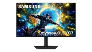 Samsung Odyssey OLED G7 LS32HG730SWXXL 32-inch gaming monitor in Black with 4K UHD OLED panel, 165Hz refresh rate, 0.03ms response, G-Sync – available on Amazon India at Rs 88,199