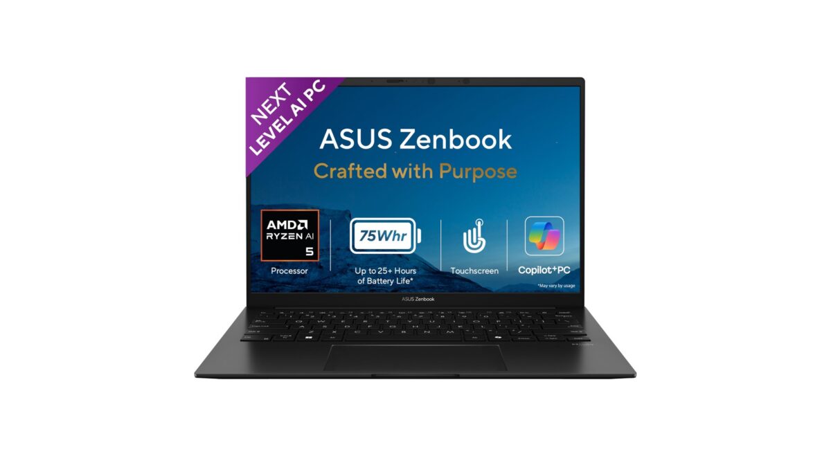 ASUS Zenbook 14 (2026) UM3406GA-QL119WS laptop in Jade Black with 14-inch FHD+ OLED Touch display and AMD Ryzen AI 5 430 – available on Amazon India