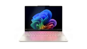 Lenovo Yoga Slim 7 Aura Edition 14ILL10 83JX00G8IN laptop in Luna Grey with 14-inch WUXGA OLED display, Intel Core Ultra 5 226V, 16GB RAM, 1TB SSD – available on Amazon India at Rs 1,33,990