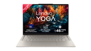 Lenovo Yoga Slim 7 Aura Edition 14IPH11 83QM0047IN laptop in Seashell with 14-inch WUXGA OLED display, Intel Core Ultra 5 322, 16GB RAM, 512GB SSD – available on Amazon India at Rs 1,44,990