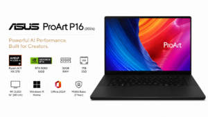 ASUS ProArt P16 H7606WW-SE066WS laptop in Nano Black with 16-inch 4K OLED touchscreen, AMD Ryzen AI 9 HX 370, RTX 5080 – available on Amazon India at Rs 4,79,990