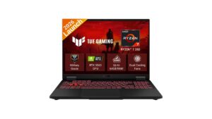 ASUS TUF A16 (2026) FA608UMI-TU288WS gaming laptop in Jaeger Gray with 16-inch FHD+ 144Hz display, AMD Ryzen 7 260 processor, RTX 5060 8GB GDDR7 graphics, 16GB RAM, 512GB SSD - available on Amazon India at Rs 1,99,990