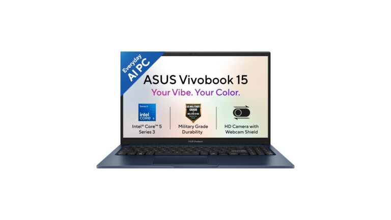 ASUS Vivobook 15 X1504MA-BQ833WS laptop in Quiet Blue with 15.6-inch FHD display, Intel Core 5 processor, 8GB RAM, 512GB SSD, fingerprint sensor, Windows 11 Home – available on Amazon India at Rs 89,990
