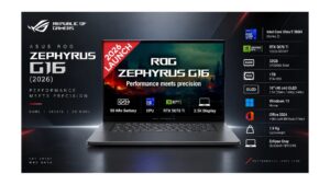 ASUS ROG Zephyrus G16 GU606AR-TB112WS gaming laptop in Eclipse Gray with 16-inch 2.5K OLED 240Hz display, Intel Core Ultra 9 386H, RTX 5070 Ti 12GB, 32GB LPDDR5X, 1TB SSD, available on Amazon India at Rs 4,49,990