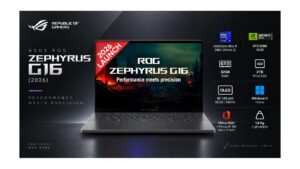 ASUS ROG Zephyrus G16 GU606AW-TB043WS gaming laptop in Eclipse Gray with 16-inch 2.5K OLED 240Hz display, Intel Core Ultra 9 386H, RTX 5080 16GB, 32GB LPDDR5X, 2TB SSD, available on Amazon India at Rs 5,29,990