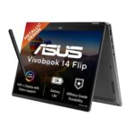ASUS Vivobook 14 Flip (2026) TP3407AA-SG052WS 2-in-1 laptop in Gray with 14-inch WUXGA OLED touch display with stylus support, Intel Core Ultra 7 355, 16GB RAM, 1TB SSD, available on Amazon India at Rs 1,89,990