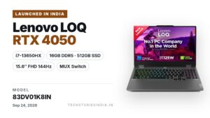 Lenovo LOQ 15IRX9 83DV01K8IN gaming laptop in Luna Grey with 15.6-inch FHD 144Hz display, Intel Core i7-13650HX, RTX 4050 6GB