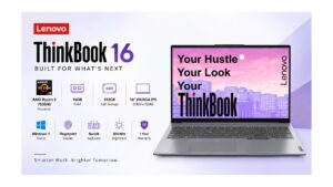 Lenovo ThinkBook 16 Gen 7 21MW00ETIN laptop in Arctic Grey with 16-inch WUXGA IPS display, AMD Ryzen 5 7535HS processor, 16GB DDR5 RAM, 512GB SSD, Windows 11 Home, available on Amazon India at Rs 75,990