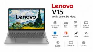 Lenovo V15 G5 IRL 83HF00L5IG laptop in Luna Grey with 15.6-inch FHD anti-glare display, Intel Core i5-13420H processor, 16GB DDR5 RAM, 512GB SSD, Windows 11 Home