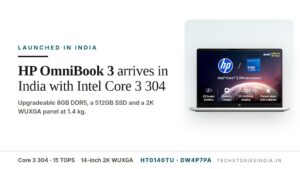 HP OmniBook 3 ht0140TU (DW4P7PA) laptop in Silver with 14-inch 2K WUXGA IPS display, Intel Core 3 304, 8GB DDR5 and 512GB SSD, available on Amazon India at Rs 75,663