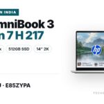 HP OmniBook 3 hw0043AU E85ZYPA laptop in Silver with 14-inch 2K WUXGA display, AMD Ryzen 7 H 217, 16GB RAM and 512GB SSD, available on Amazon India at Rs 1,04,990