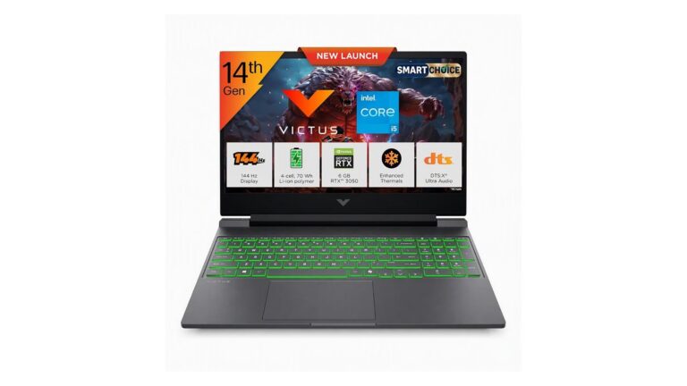 HP Victus 15 fa2624TX DE4M9PA gaming laptop in Mica Silver with 15.6-inch FHD 144Hz display, Intel Core i5-14500HX and RTX 3050 6GB, available on Amazon India at Rs 1,33,809