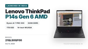 Lenovo ThinkPad P14s Gen 6 AMD 21QLS0QF00 mobile workstation in Black with 14-inch WUXGA display, AMD Ryzen AI 7 PRO 350, 32GB RAM and 1TB SSD
